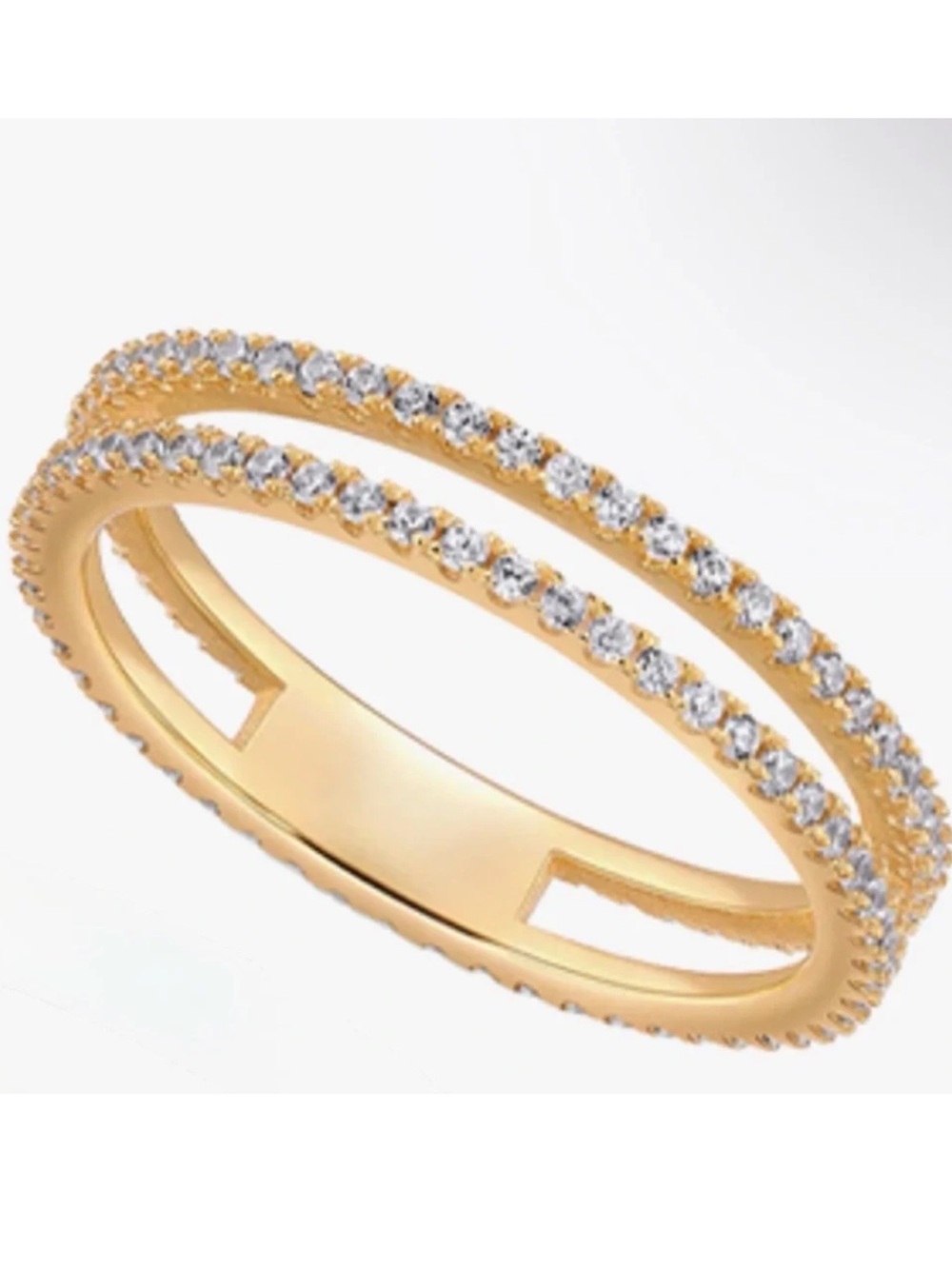 Adina Eden CZ Double Row Stackable Ring Size 8 NWT Gold